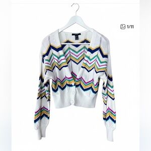 Forever 21 Multicolor Chevron Knit Cardigan Women’s Size Small